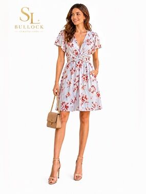 Express Floral Wrap Dress XS Petite-Friendly | Twist Front Fit & Flare Pockets